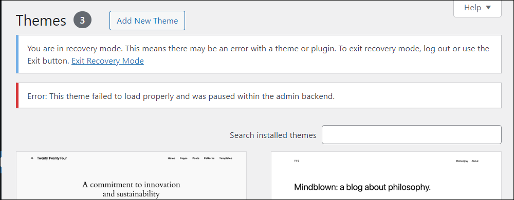 Theme error